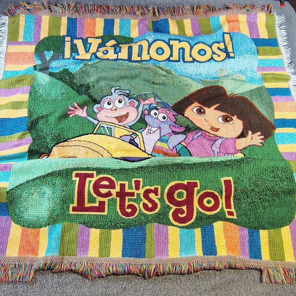 Dora the Explorer Woven Tapestry Throw Kids (Vamonos Lets Go)
